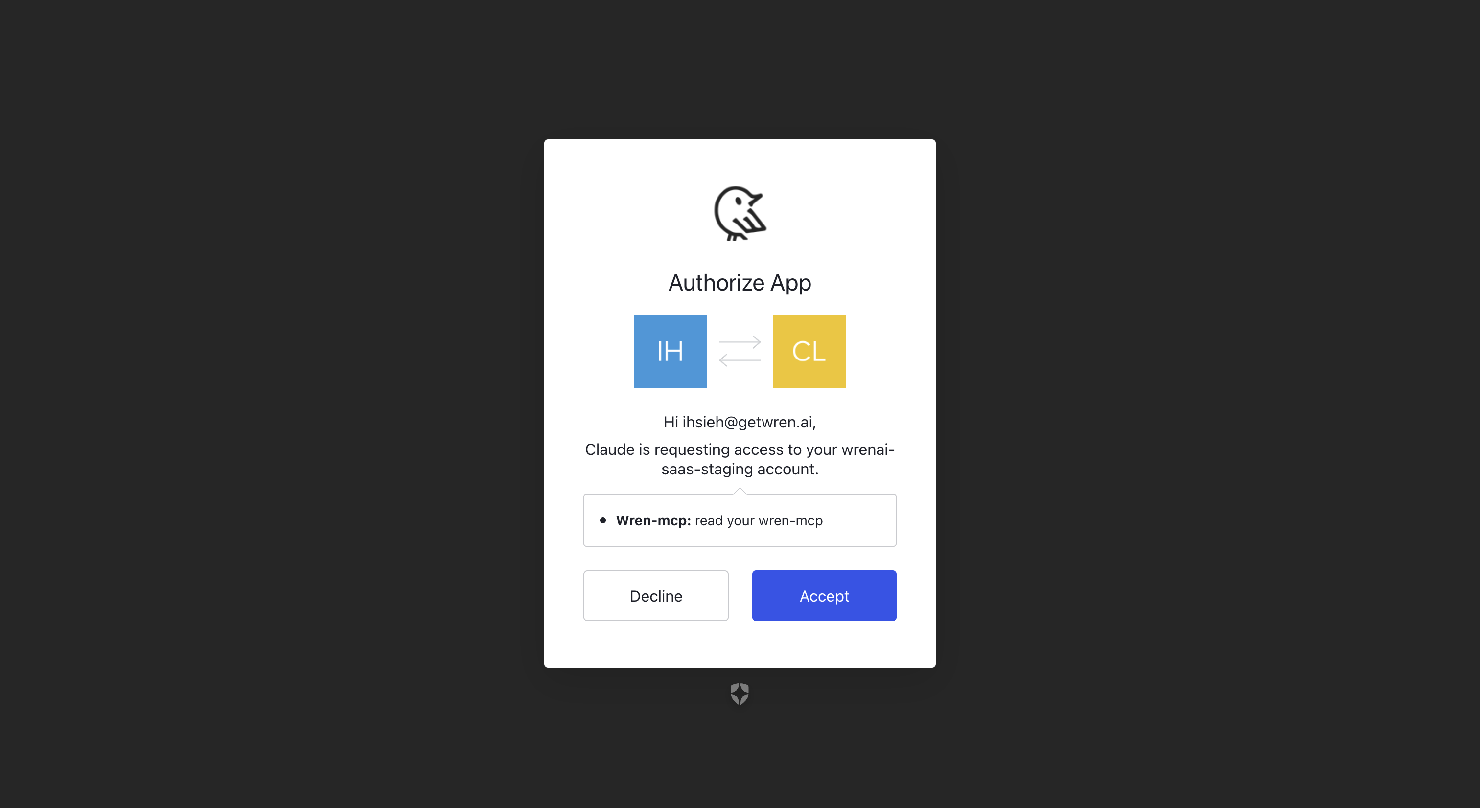 Authorize app on first connect