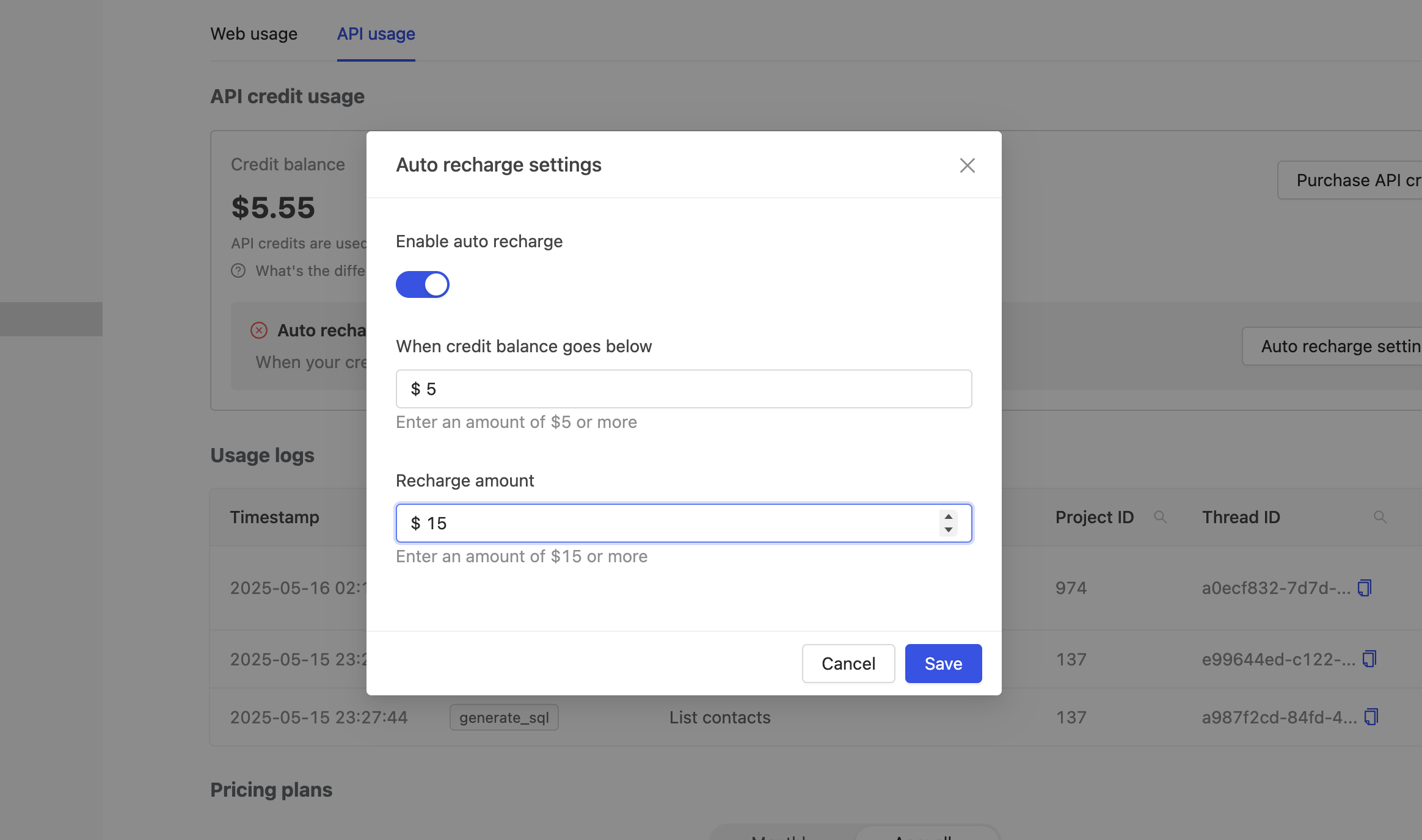 Auto Recharge