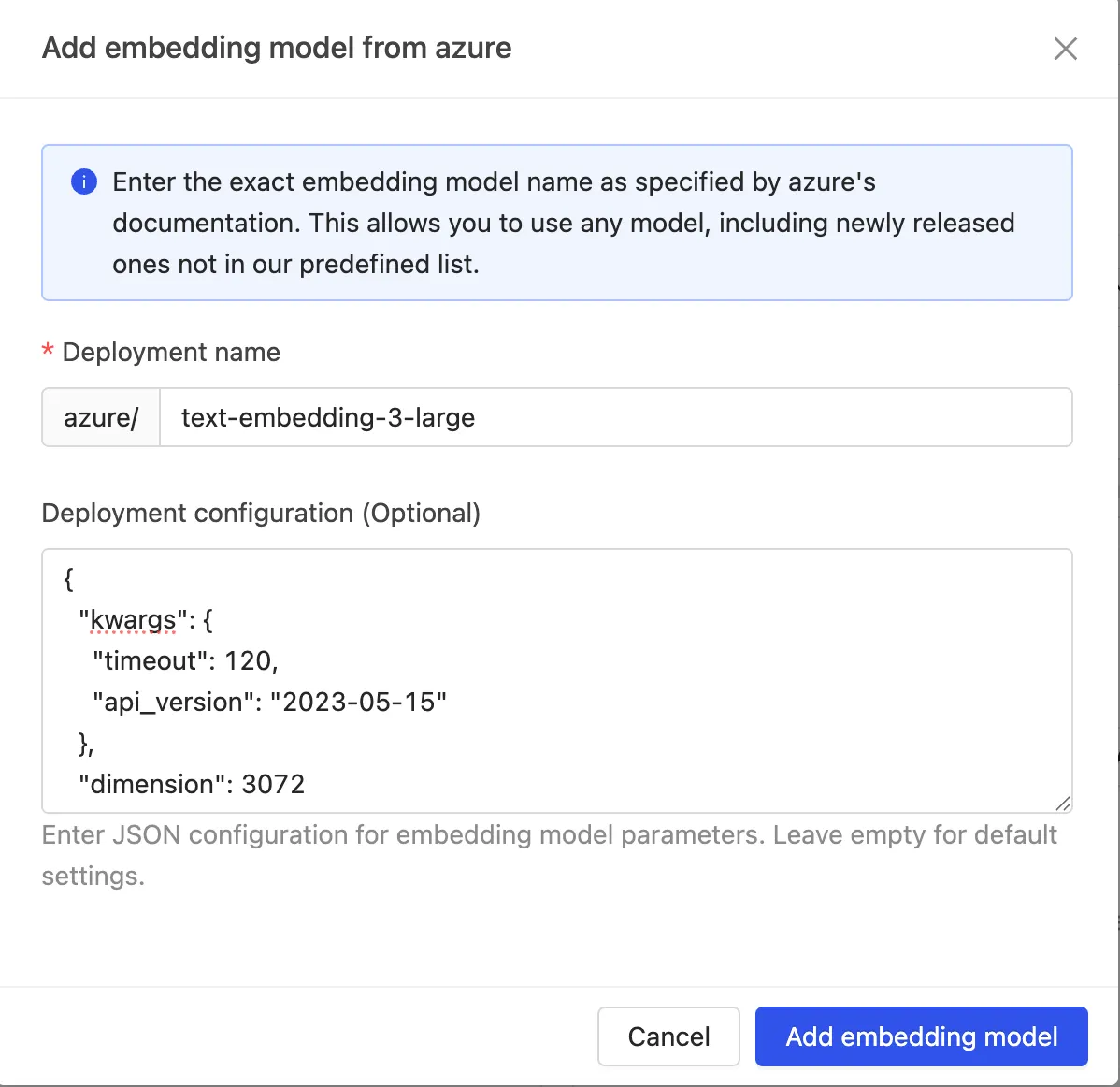 Enter deployment name