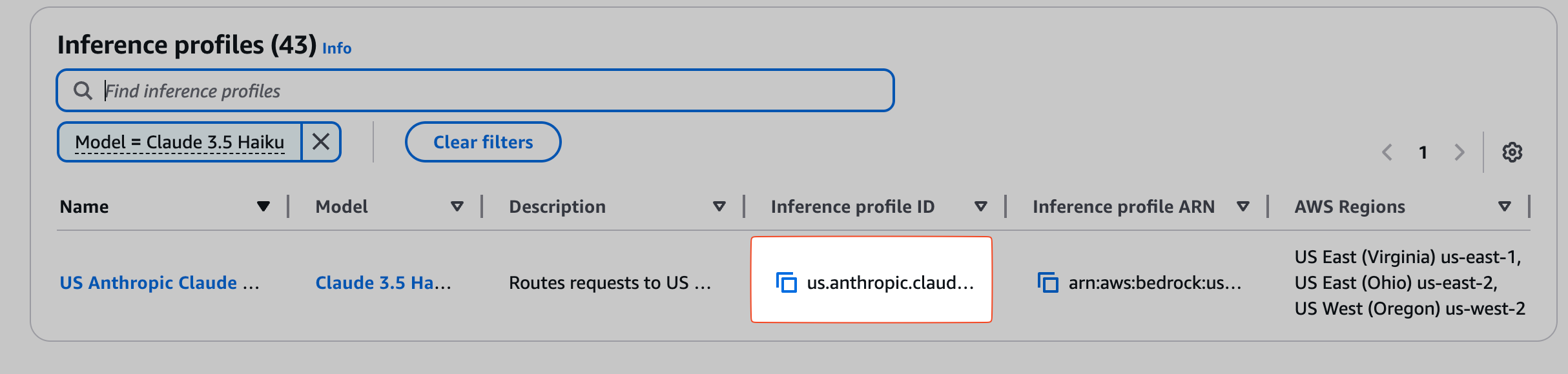 AWS Bedrock Claude 3.5 Haiku Inference Profile ID