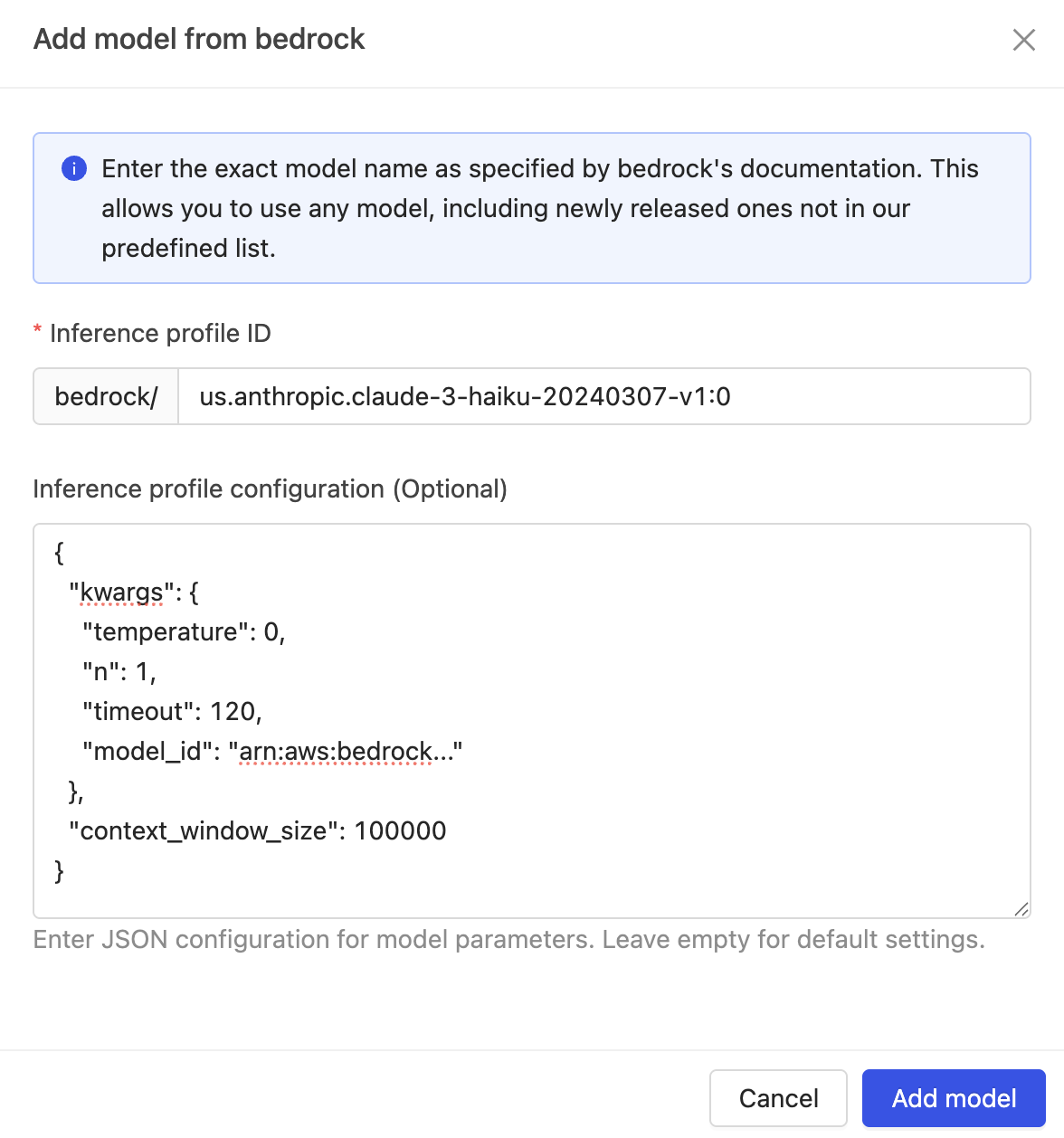 Bedrock inference profile