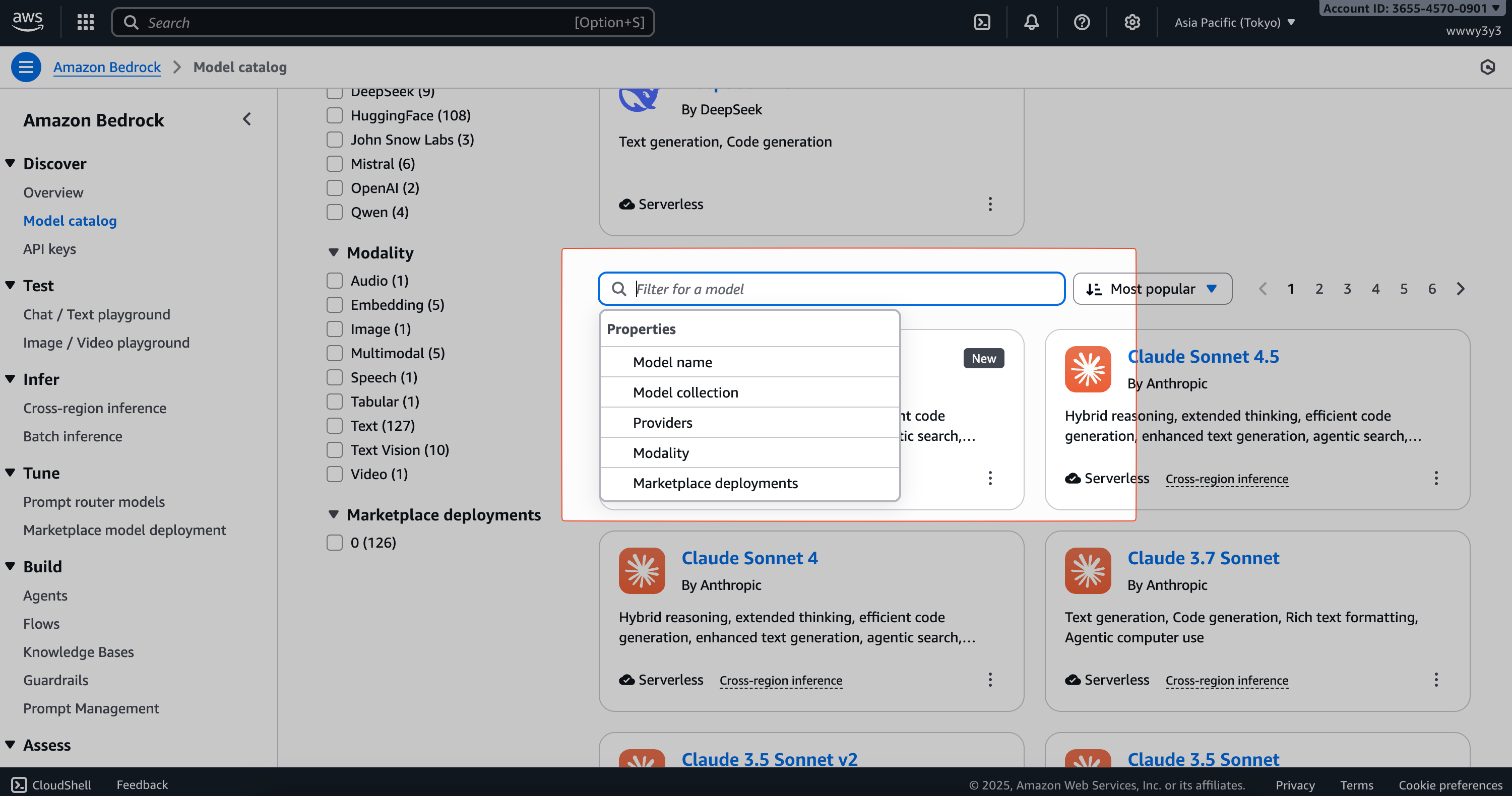 AWS Bedrock search bar