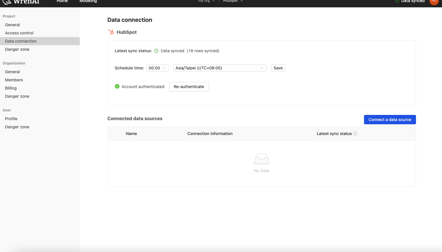 Data Connection Page