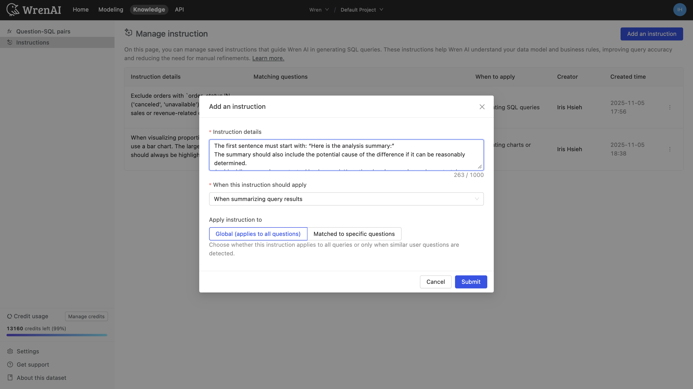 Comparison Summary Standardization