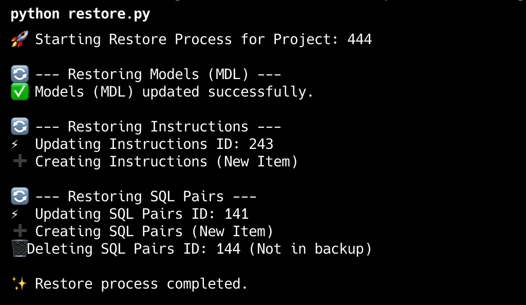 Backup and Restore Metadata | Wren AI