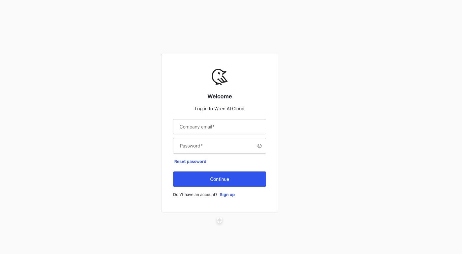 Log in to Wren AI Cloud