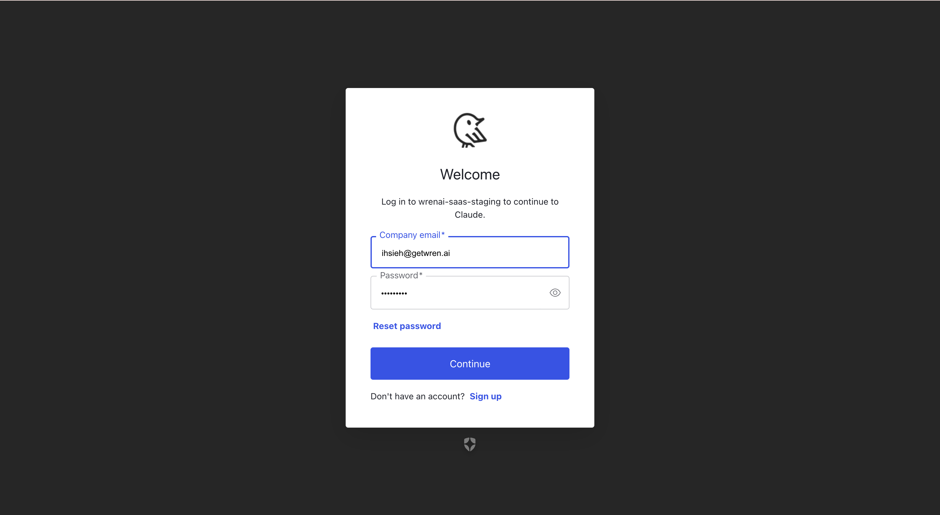 Log in to WrenAI