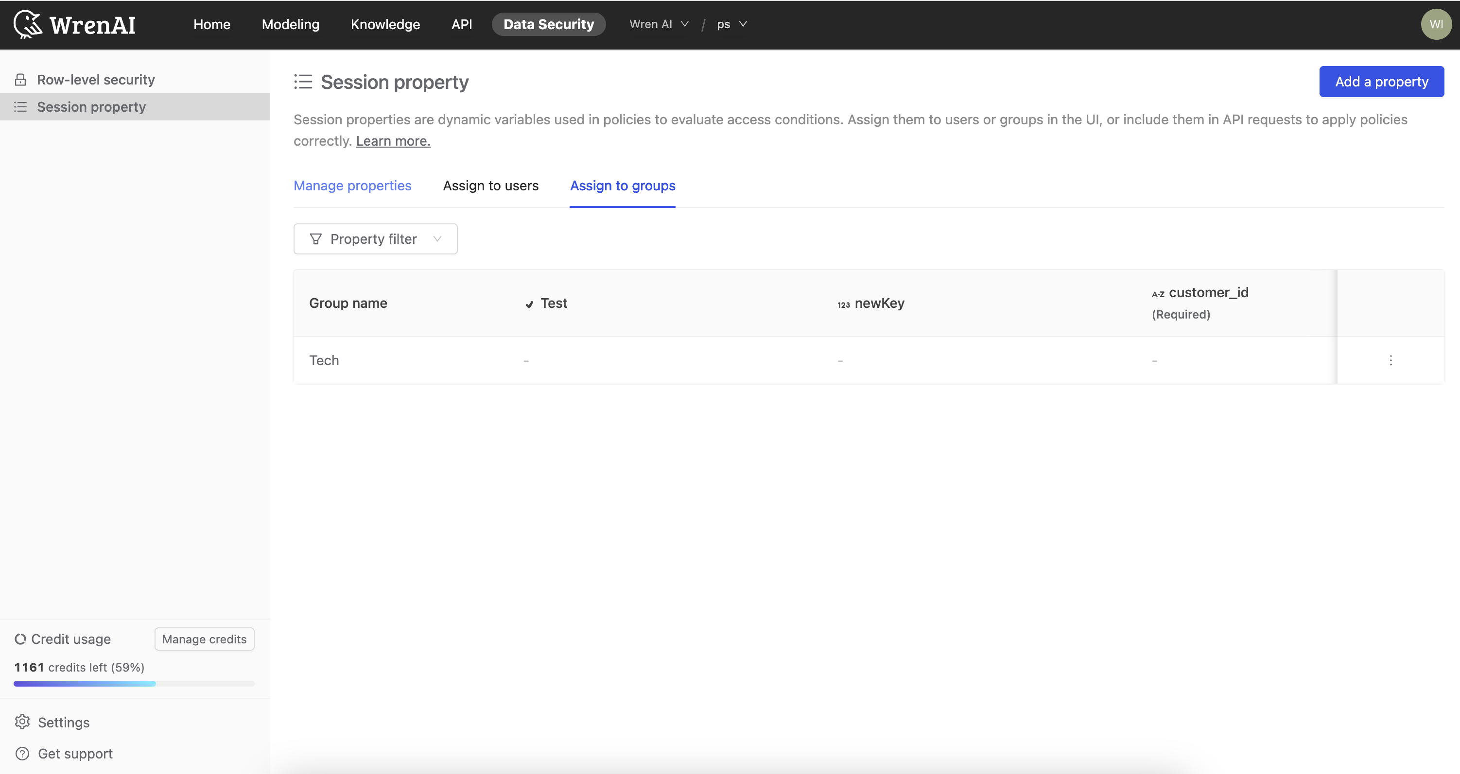 manage session props assign groups