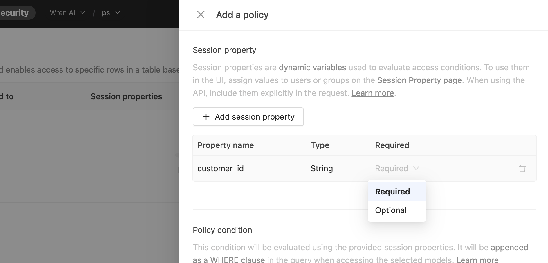 session prop default value