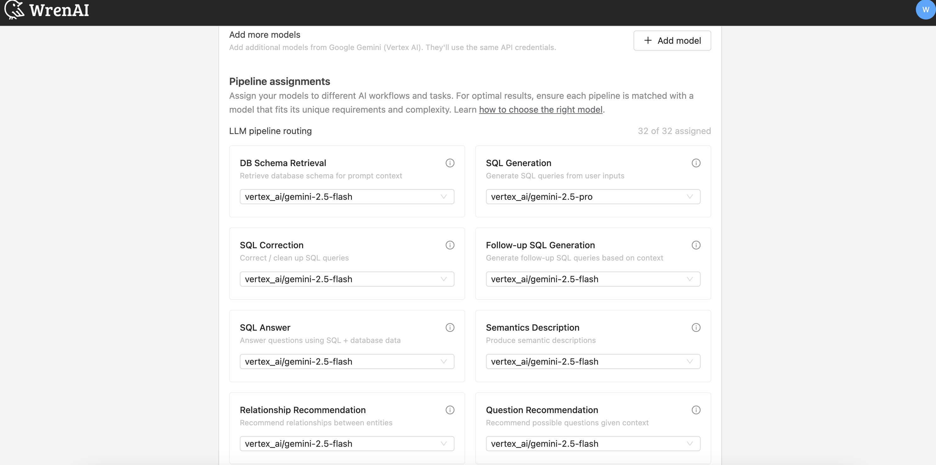 Google Gemini (Vertex AI) pipeline assignments